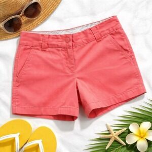 J.Crew Chino Shorts Coral Pink City Fit Cotton Flat Front Size 8 Preppy Summer